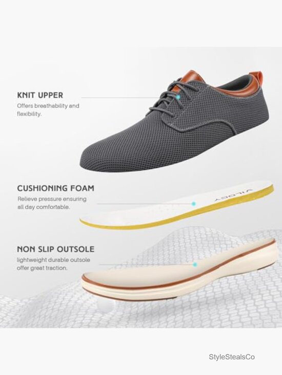Men\'s Wide Oxford Sneakers, Mesh Breathable, Comfortable Walking Shoes